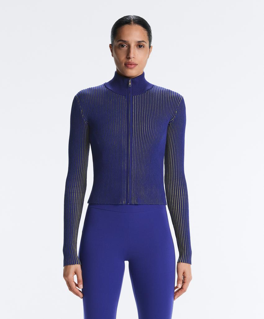 Облегающий жакет из ребристого трикотажа