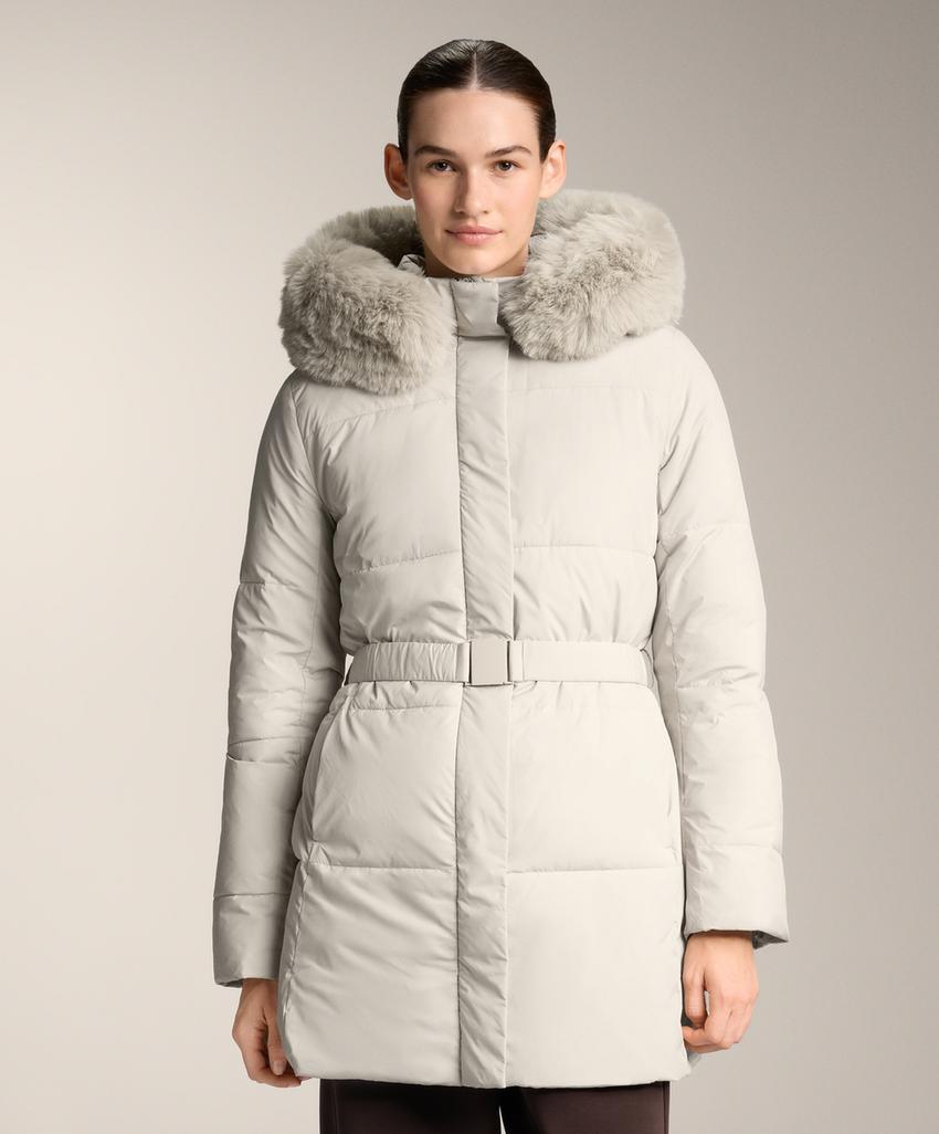 Водоотталкивающая утепленная куртка миди Primaloft®