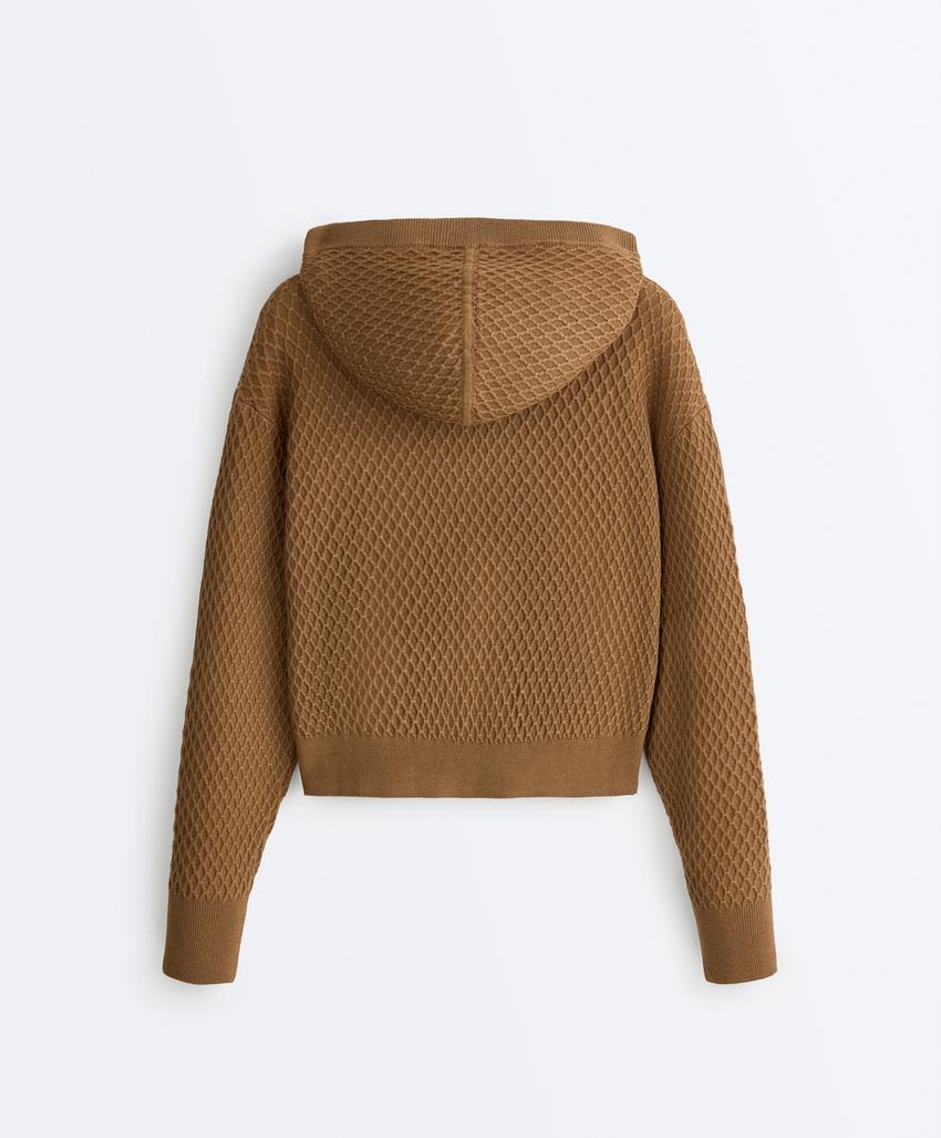 Толстовка с капюшоном из структурного трикотажа