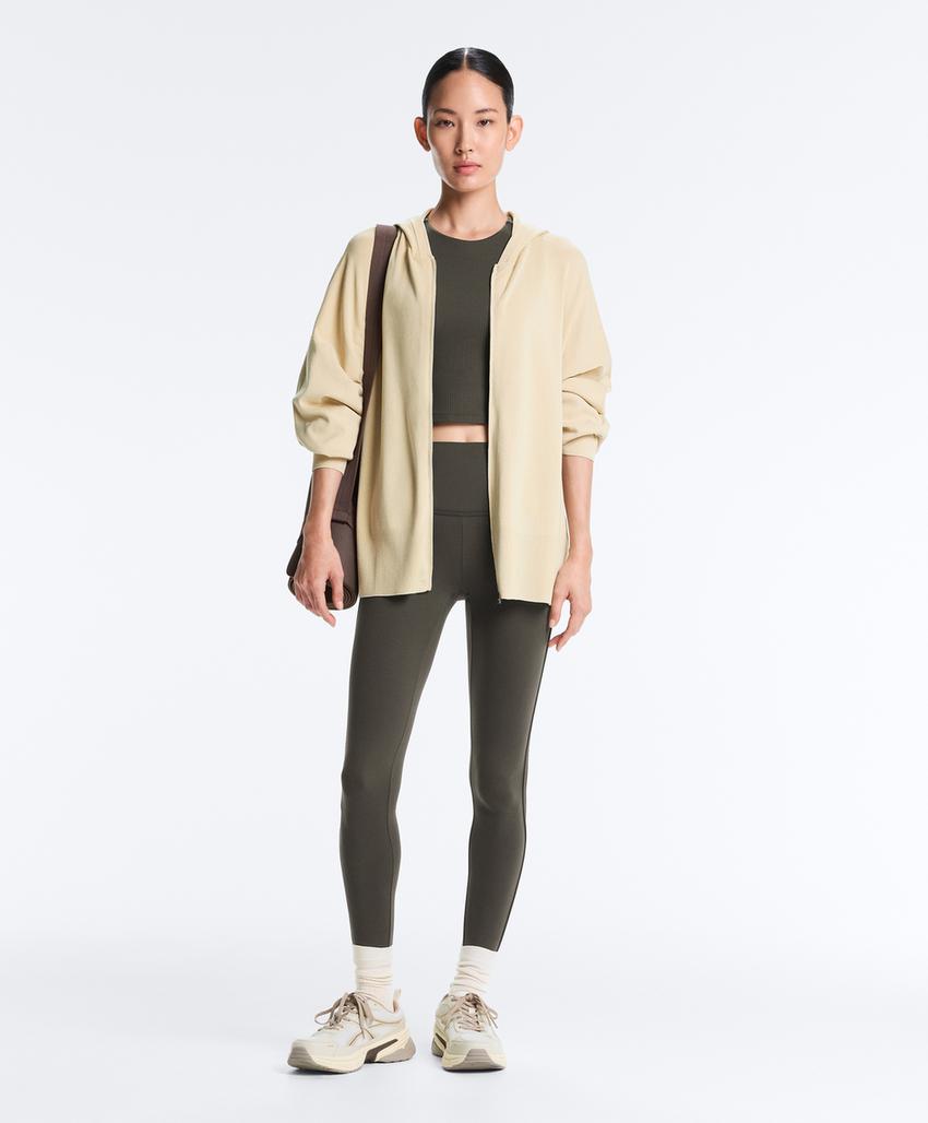 Длинная толстовка с капюшоном из вязаного трикотажа