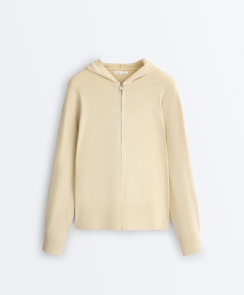 Длинная толстовка с капюшоном из вязаного трикотажа