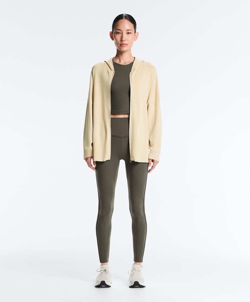 Длинная толстовка с капюшоном из вязаного трикотажа