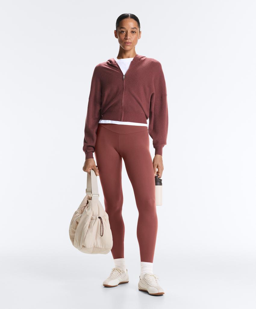 Толстовка с капюшоном из ребристого трикотажа