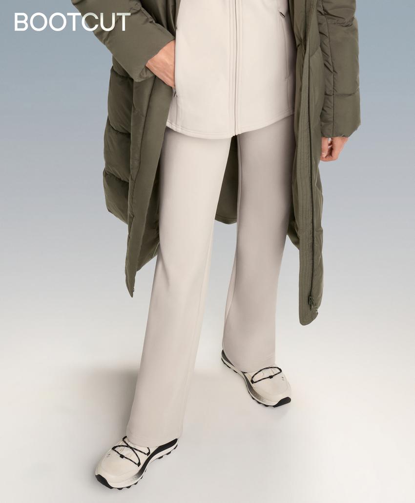 Брюки bootcut с высокой посадкой и утеплением