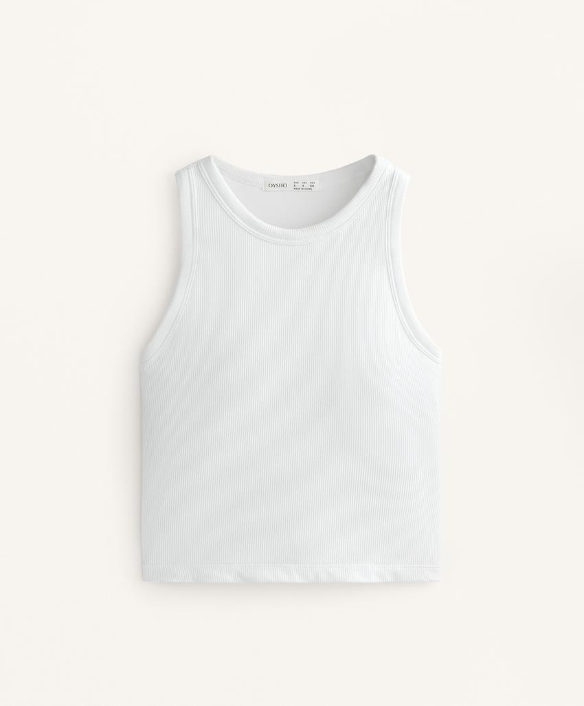 Длинный топ из рибованного модального трикотажа