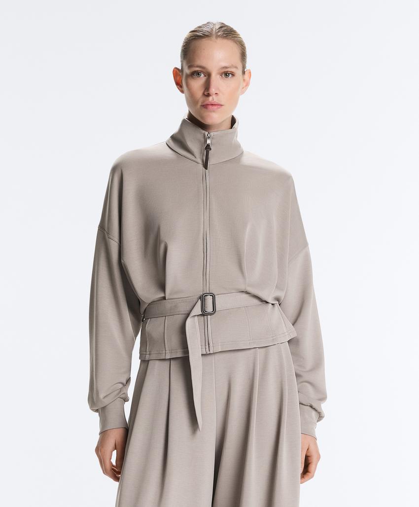 Куртка-корсет с поясом, модал, мягкая