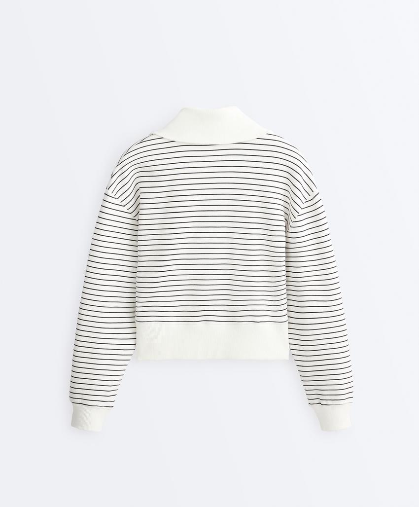 Полосатый жакет с отделкой из хлопка