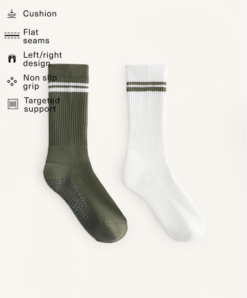 Набор из 2 пар классических носков для йоги и пилатеса из хлопково-синтетической смеси