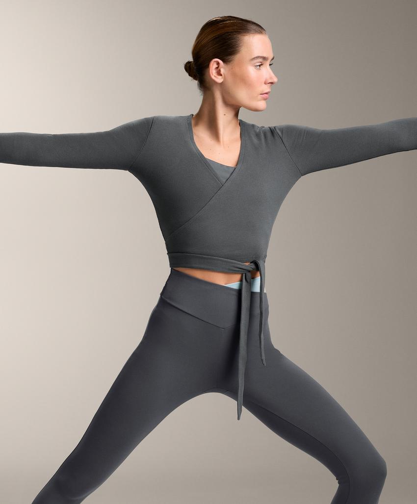 Футболка из ребристого хлопкового микса с завязкой