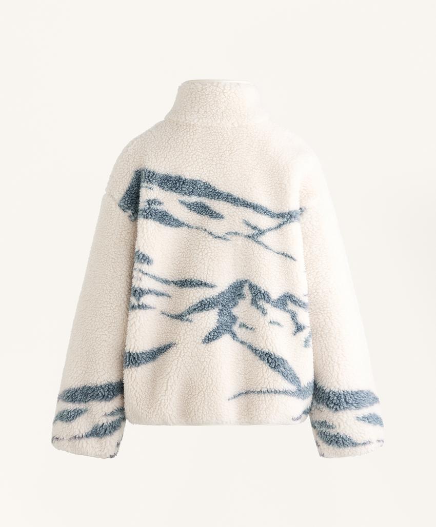 Полуприталенная куртка с молнией и воротником-стойкой из искусственного меха ski club