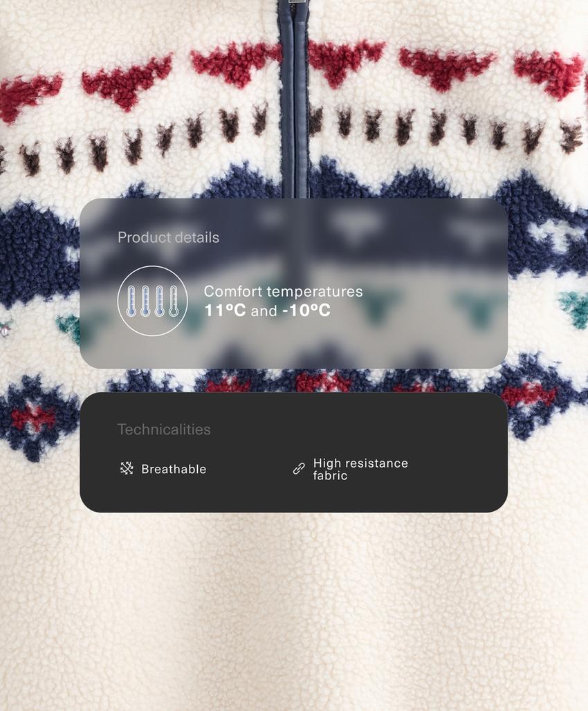 Толстовка из искусственного меха с геометрическим узором