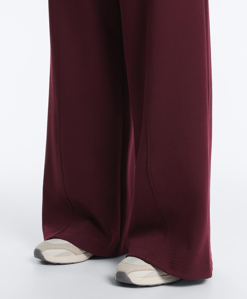 Длинные брюки из пике с высокой посадкой из хлопка