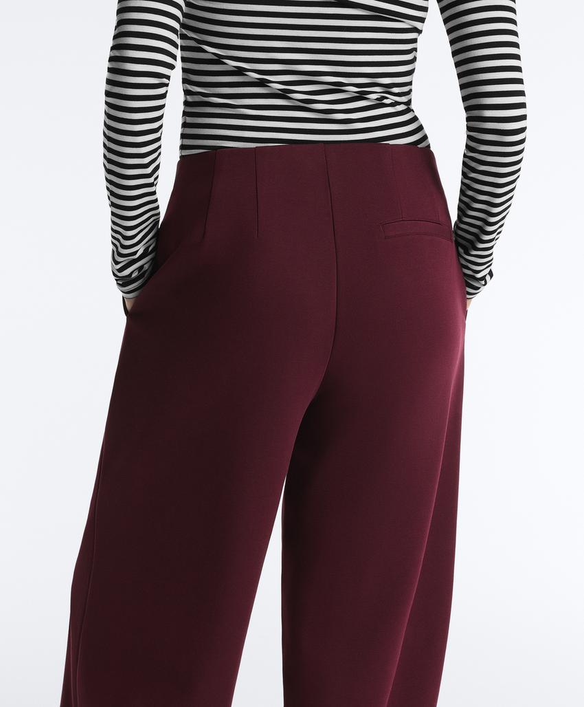 Длинные брюки из пике с высокой посадкой из хлопка