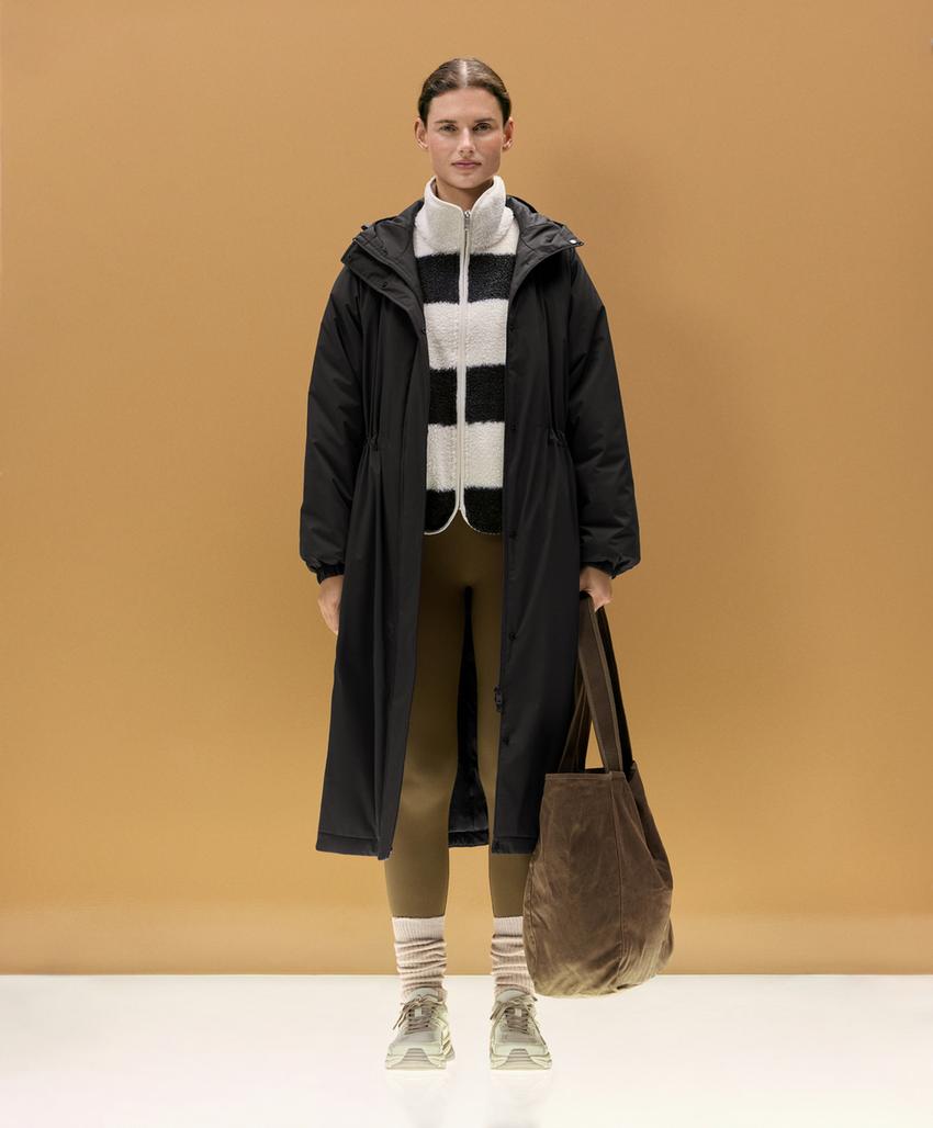 Полосатая куртка-бомбер из искусственного меха