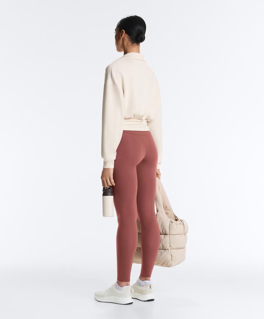 Свитшот с воротником-поло и завязками из мягкого модала