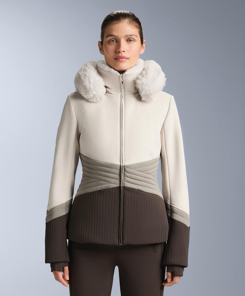 Приталенная водостойкая лыжная куртка Primaloft® SKI с цветными вставками