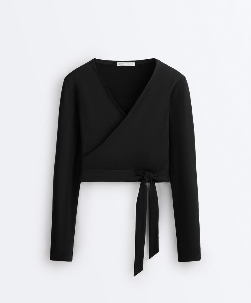 Футболка из смесового хлопка с завязками