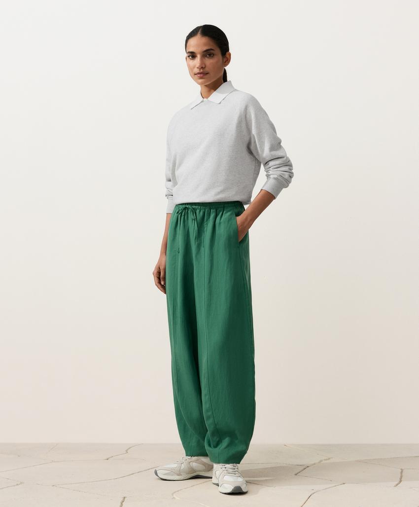 Брюки-Balloon со швами из смесовой ткани с лиоцеллом и 24% льна