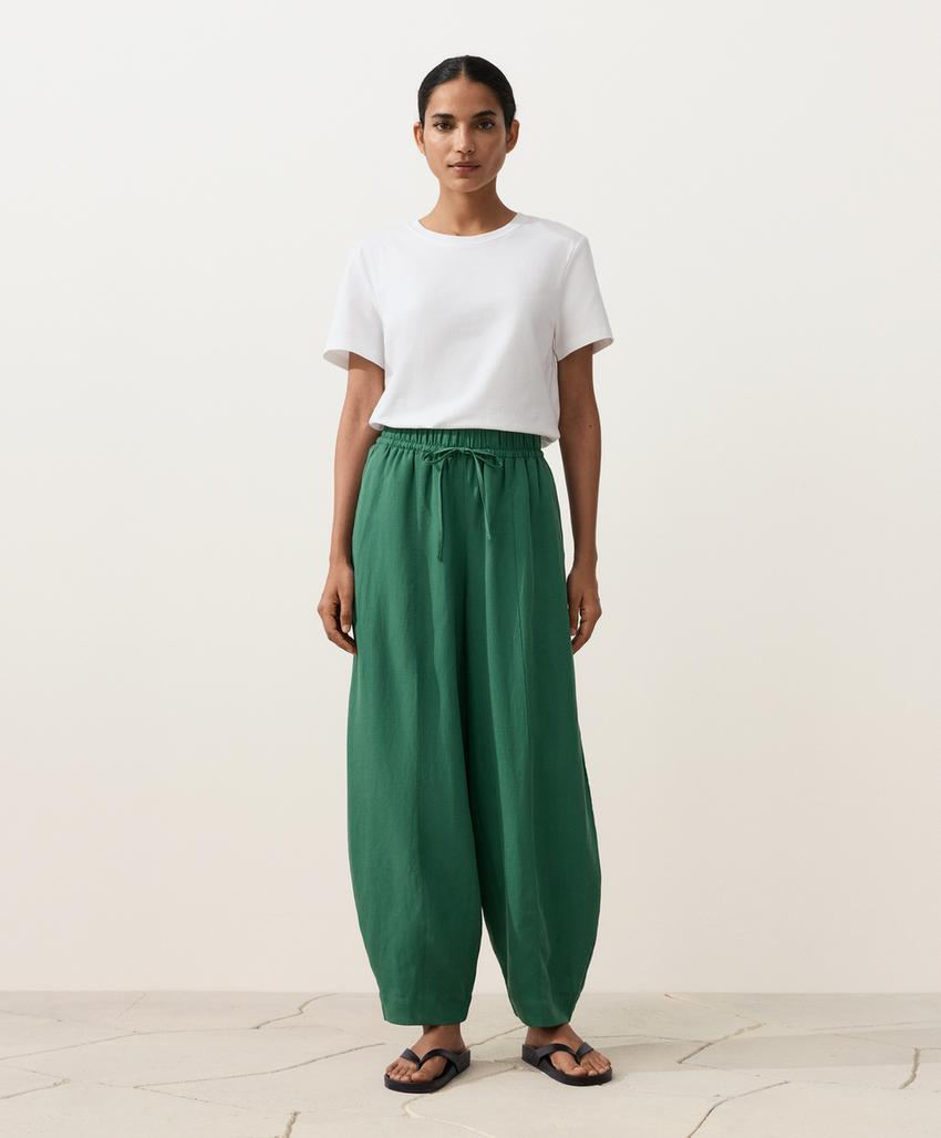 Брюки-Balloon со швами из смесовой ткани с лиоцеллом и 24% льна