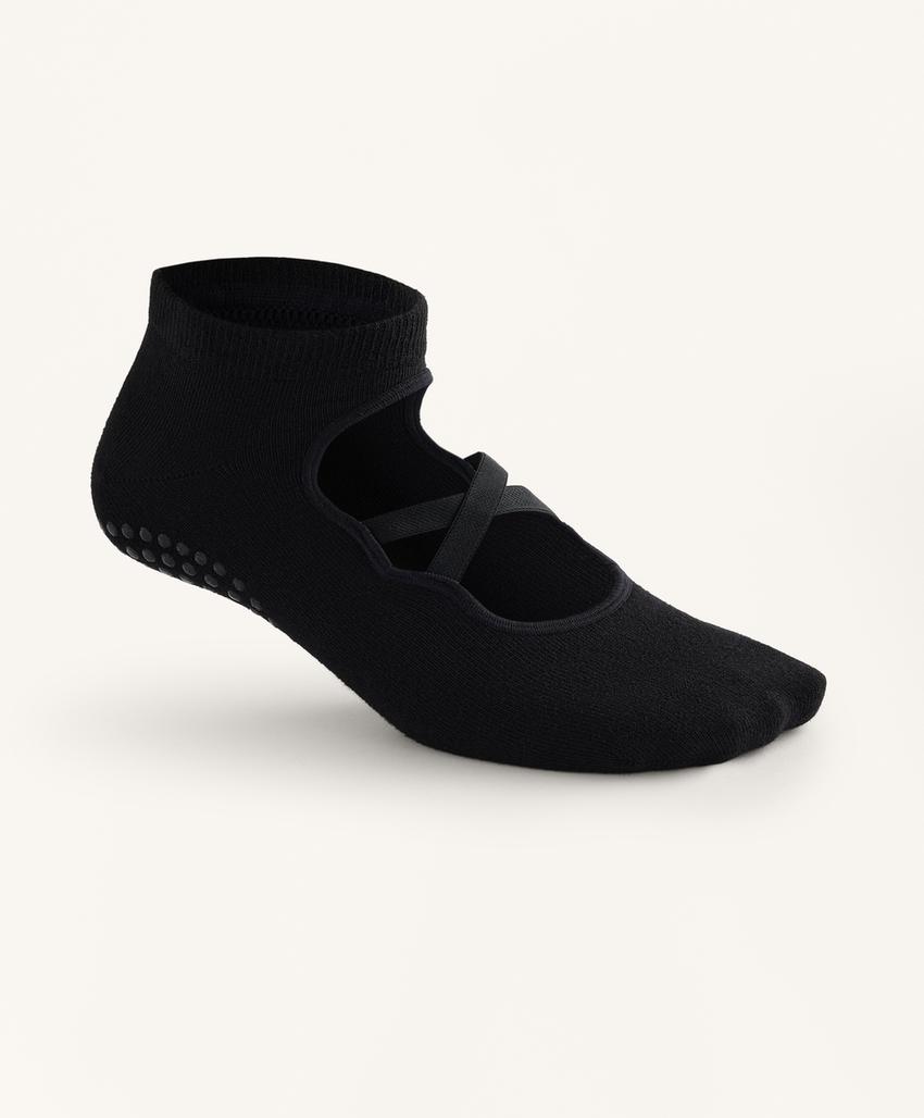 2 пары носков для йоги и пилатес из хлопкового смесового материала с перекрестными ремешками