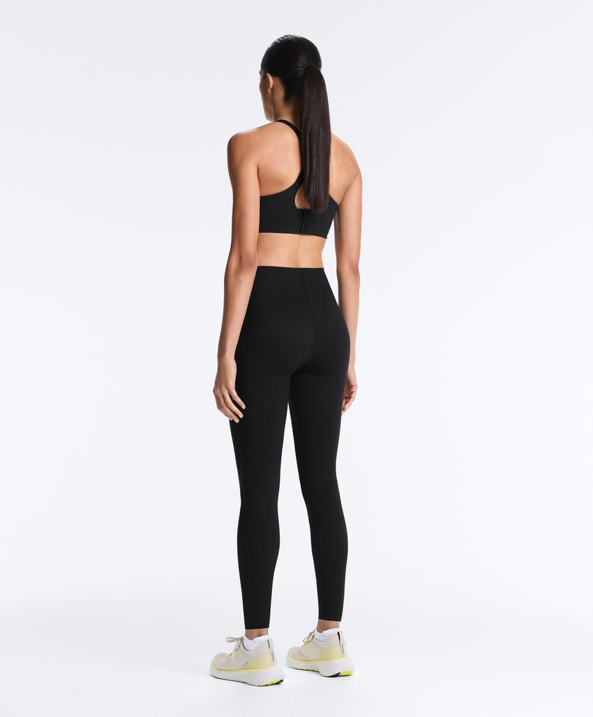 Compressive cross-back sports bra with firm support