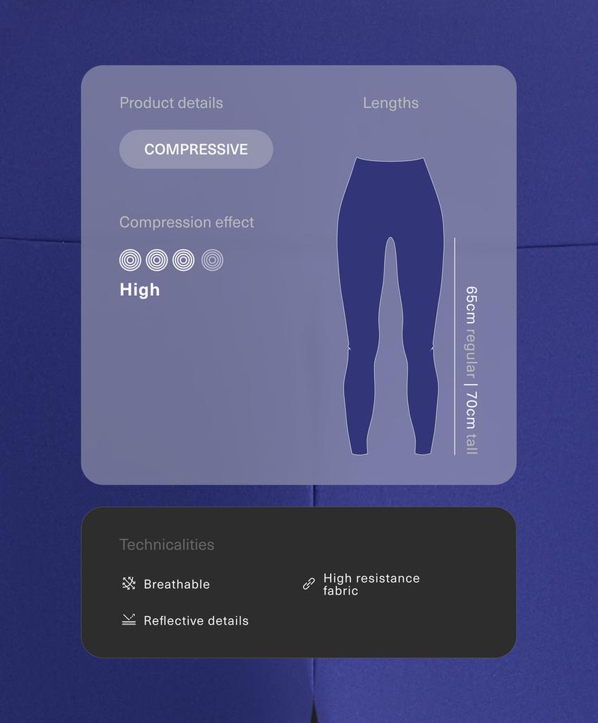 Леггинсы с высокой талией до щиколотки с компрессией и отражающими элементами
