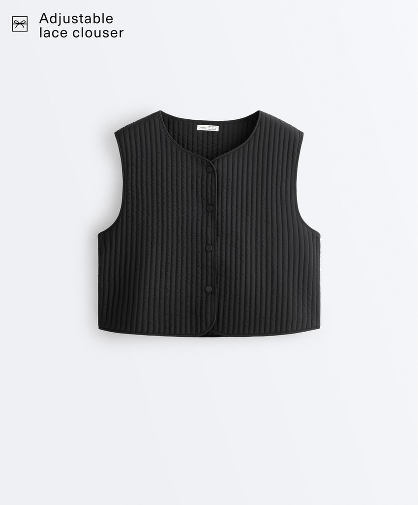 Тонкий стеганый нейлоновый жилет