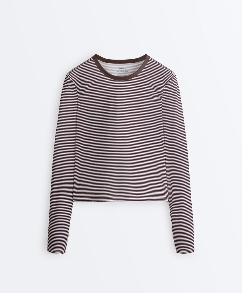 Лонгслив в полоску из высокотехнологичной ткани