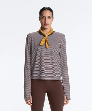 Лонгслив в полоску из высокотехнологичной ткани- Заказать в России