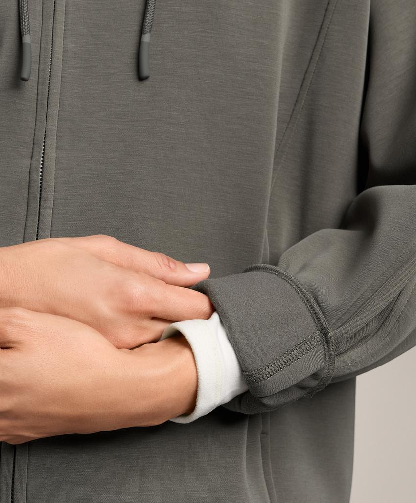 Худи с курткой с деталями ребра из мягкого модала