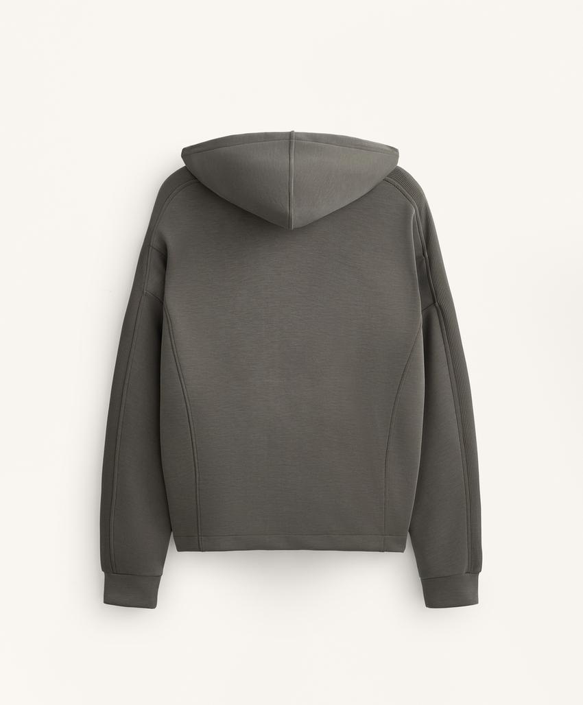 Худи с курткой с деталями ребра из мягкого модала