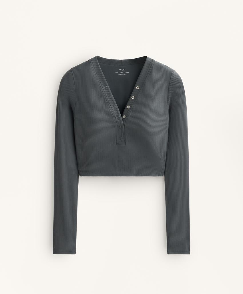 Футболка с длинным рукавом из ребристого материала comfortlux