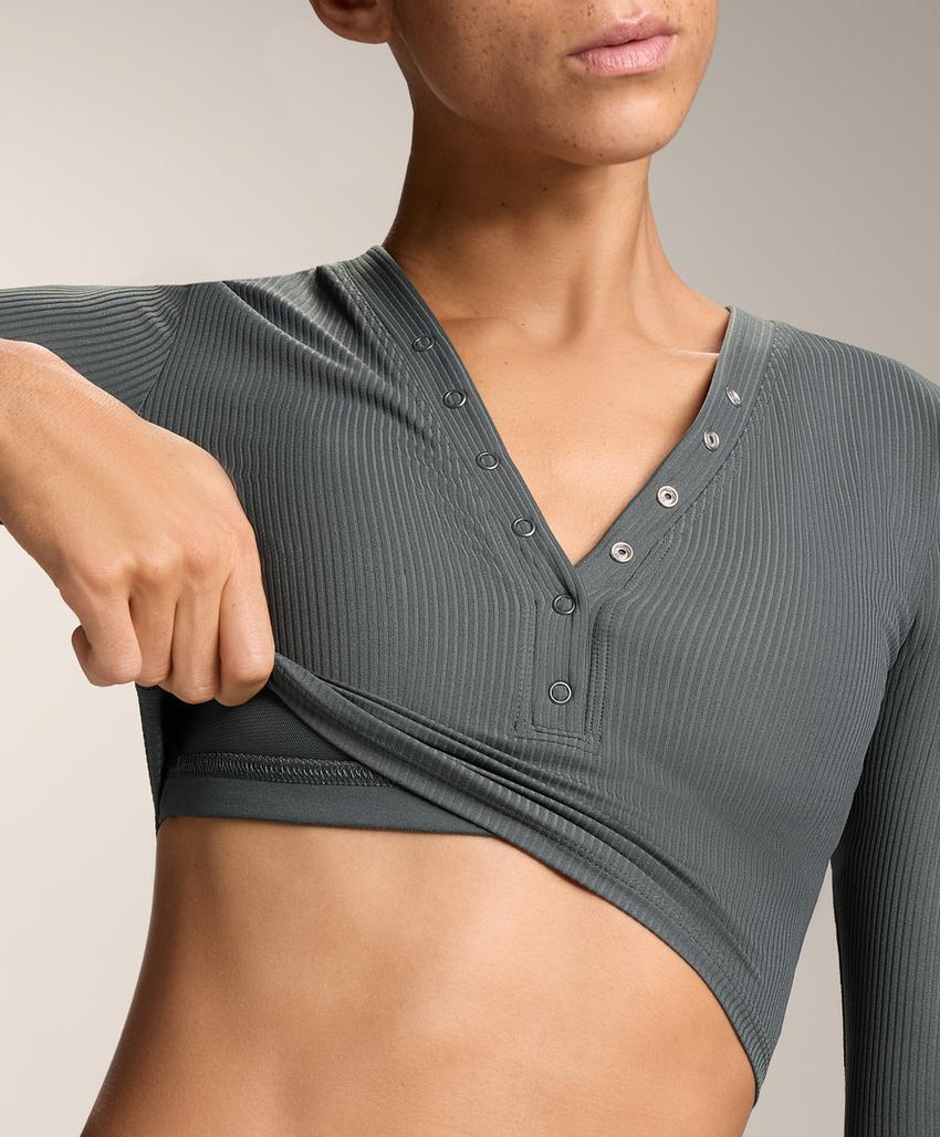 Футболка с длинным рукавом из ребристого материала comfortlux