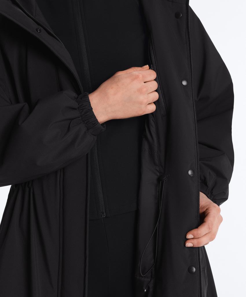 Ультралегкое длинное стеганое пуховое пальто oysho с водонепроницаемым 10k thindown®