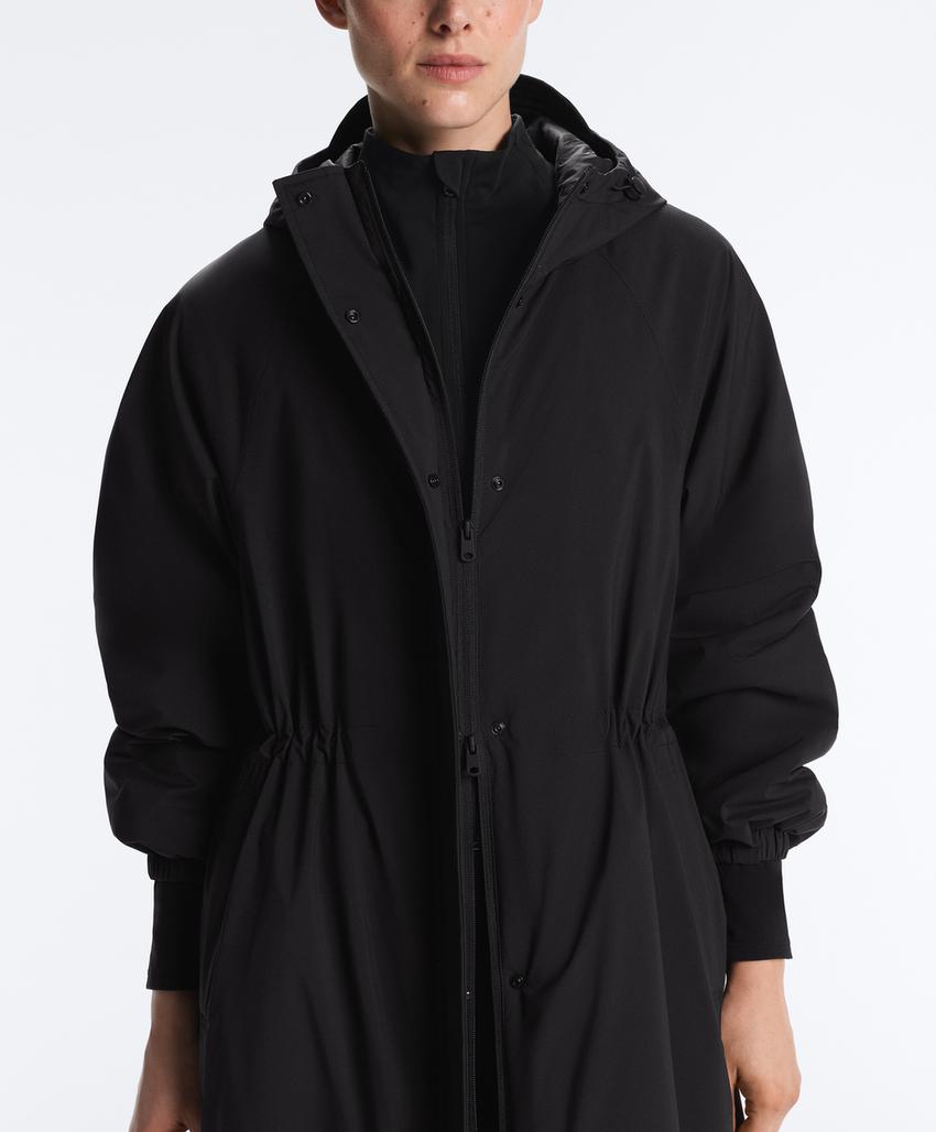 Ультралегкое длинное стеганое пуховое пальто oysho с водонепроницаемым 10k thindown®