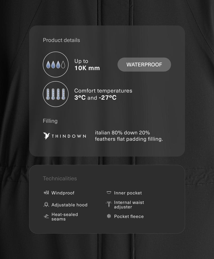 Ультралегкое длинное стеганое пуховое пальто oysho с водонепроницаемым 10k thindown®