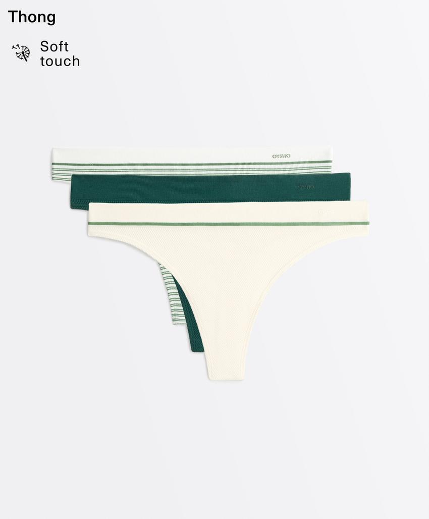 3 трусов танга пике из смесового полиамида