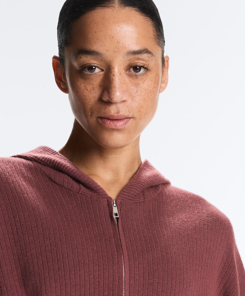 Вязаная куртка Rib с капюшоном