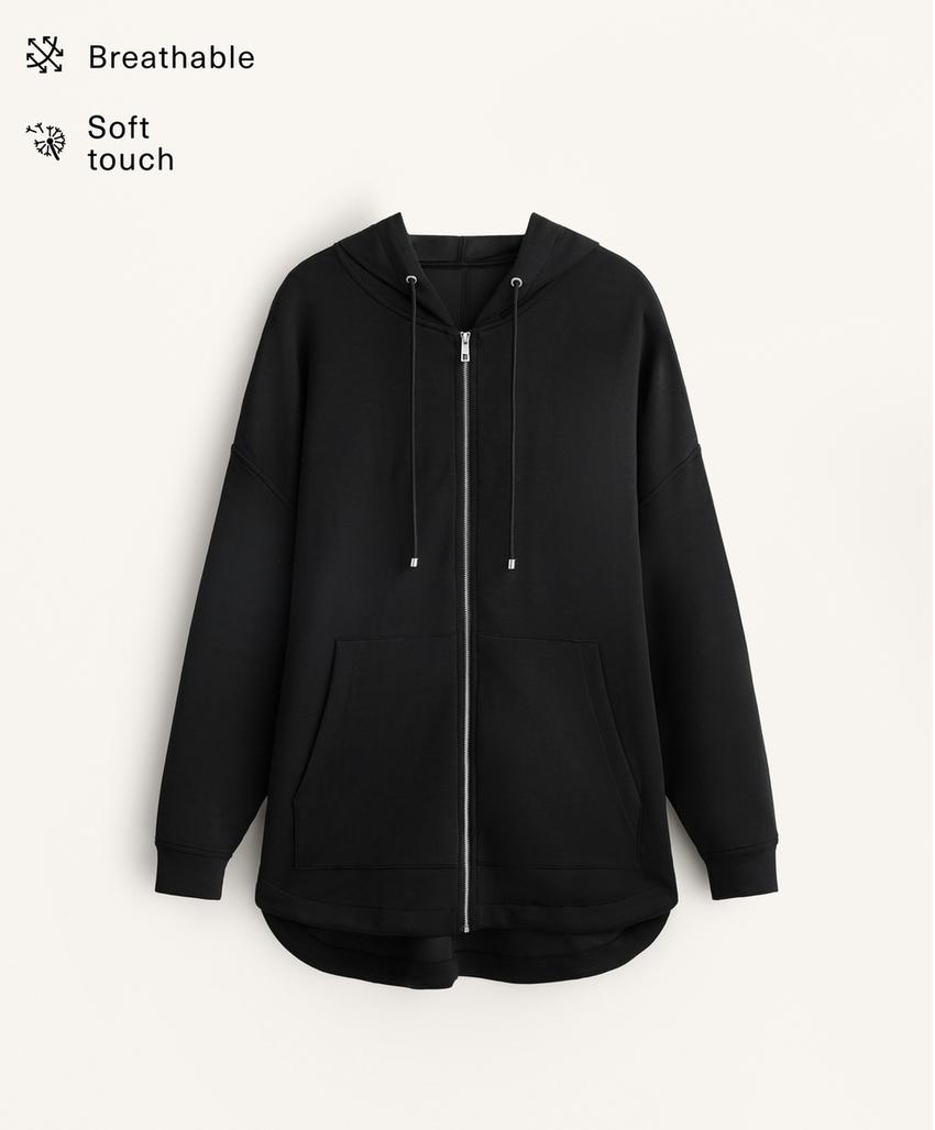 Длинный пальто из мягкого молочайа