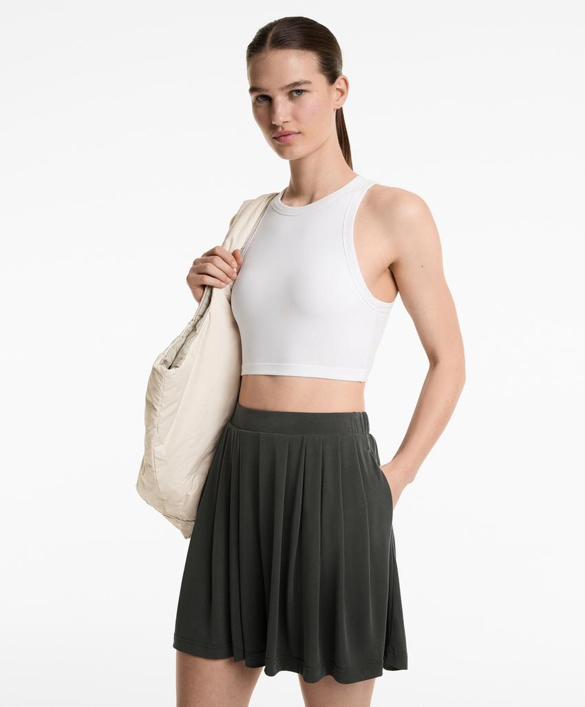 Плиссированные бермуды на резинке с модалом