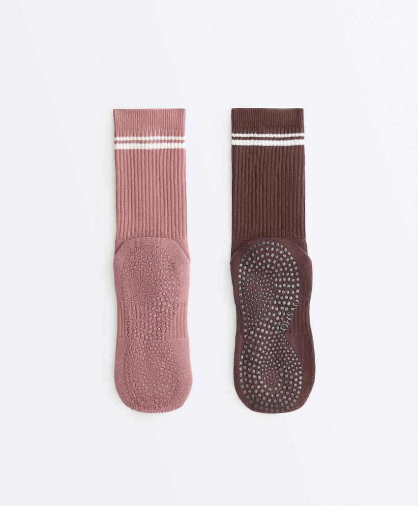 2 пары классических носков для йоги и пилатеса из хлопкового микса