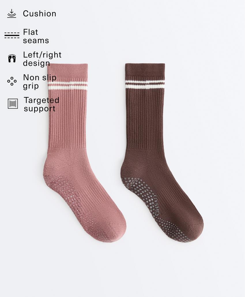 2 пары классических носков для йоги и пилатеса из хлопкового микса