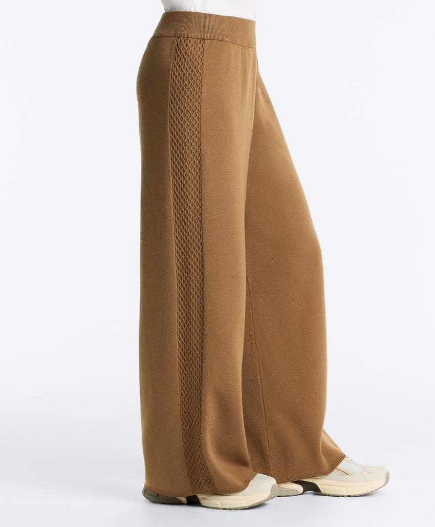 Прямые брюки с боковой вязаной текстурой