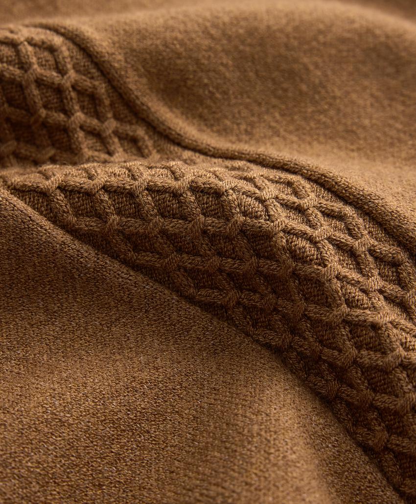 Прямые брюки с боковой вязаной текстурой