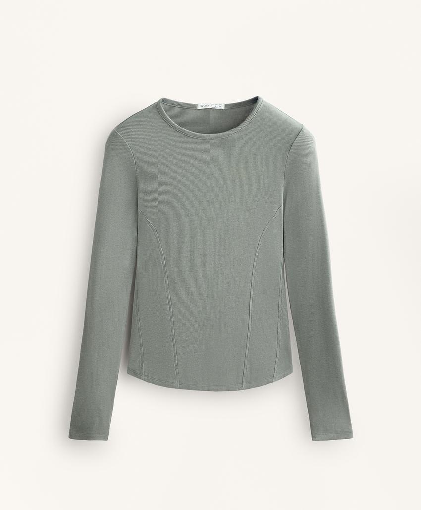 Футболка Rib с длинными рукавами, хлопком и модалом