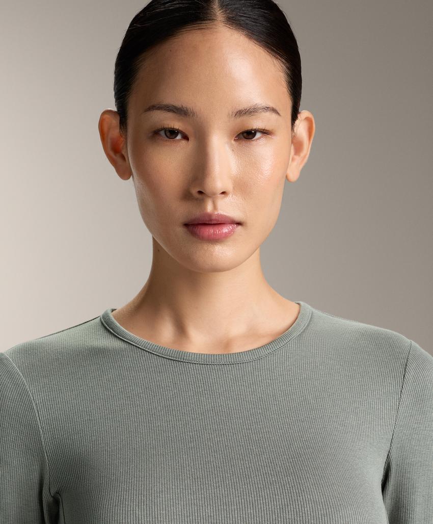 Футболка Rib с длинными рукавами, хлопком и модалом