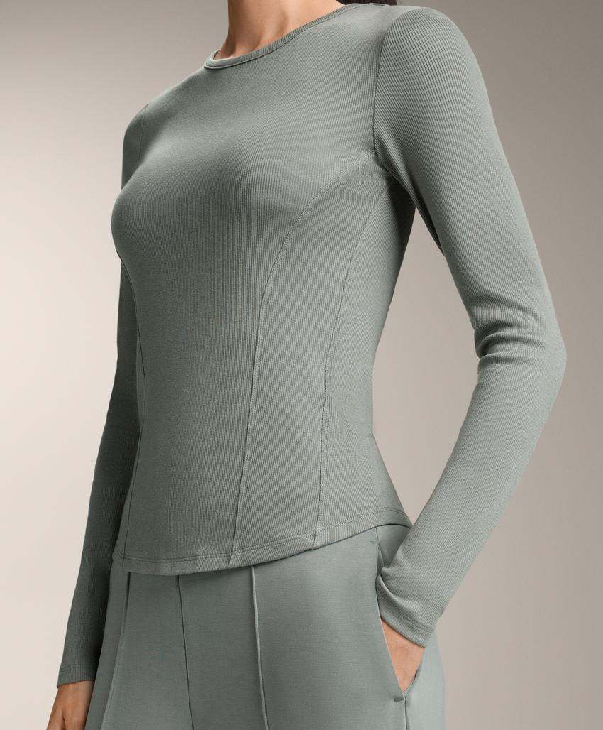 Футболка Rib с длинными рукавами, хлопком и модалом