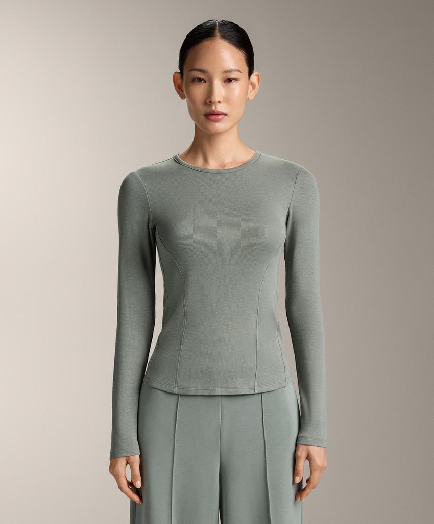 Футболка Rib с длинными рукавами, хлопком и модалом