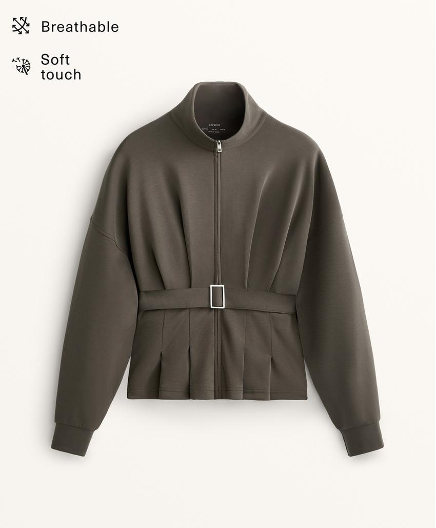 Пиджак из мягкого модала с поясом