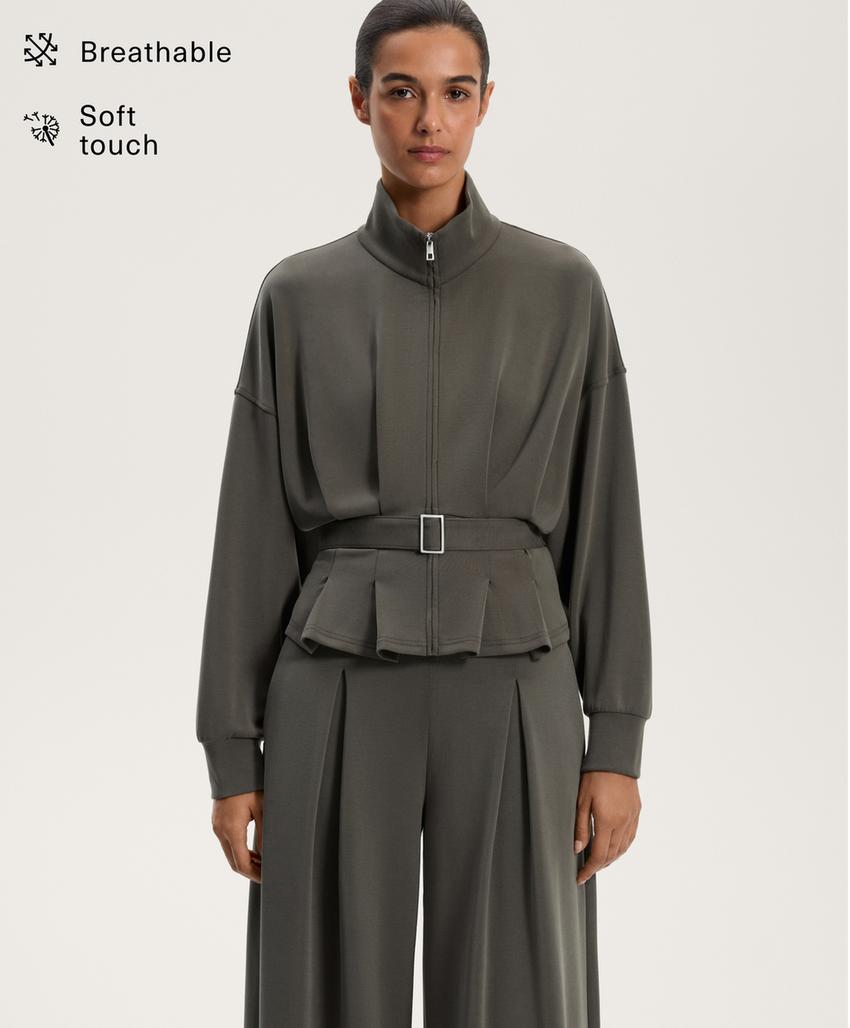 Пиджак из мягкого модала с поясом